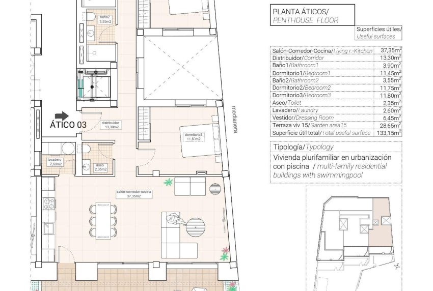 Neubau - PENTHOUSE -
HONDÓN DE LAS NIEVES - Pueblo