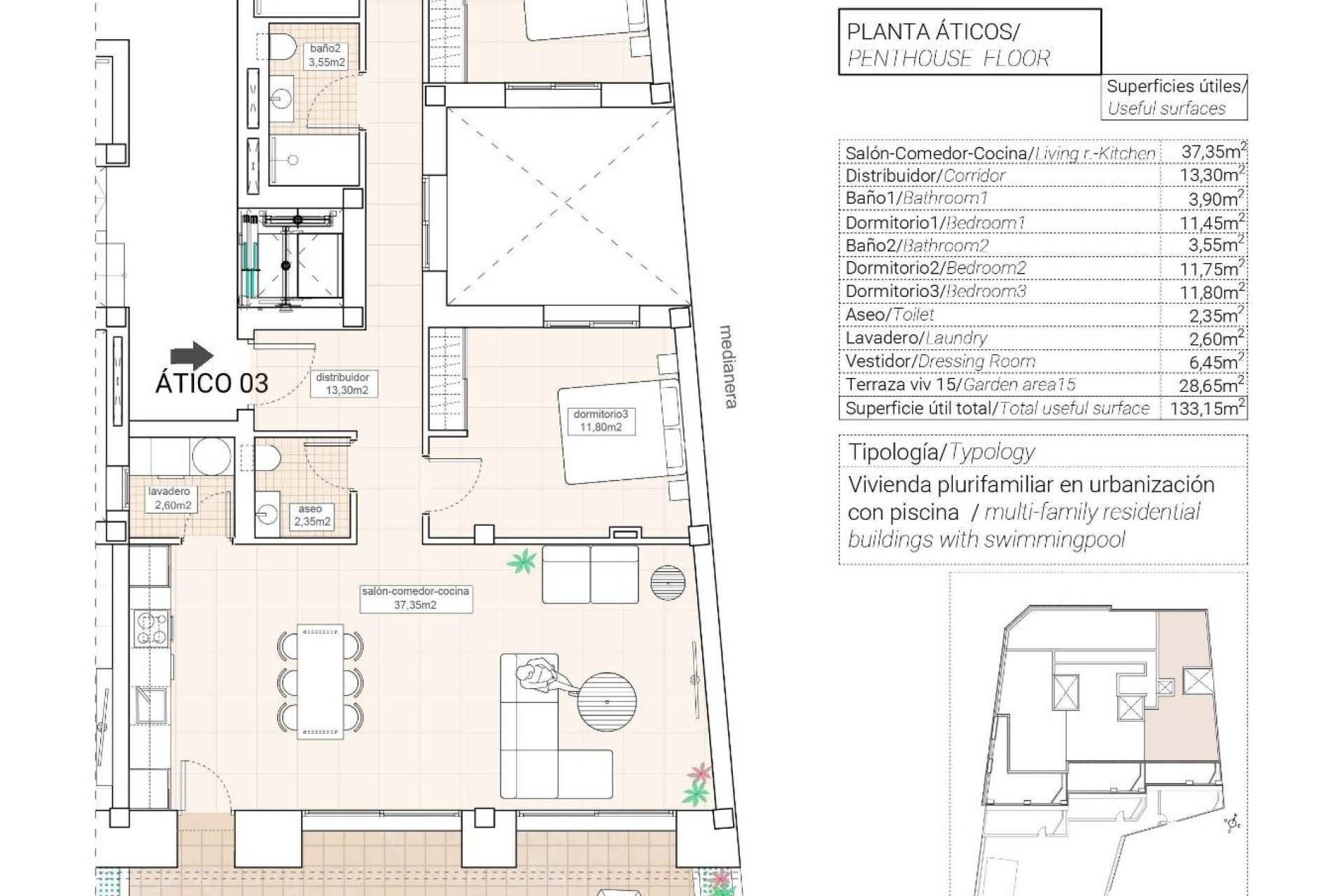 Nouvelle construction - PENTHOUSE -
HONDÓN DE LAS NIEVES - Pueblo