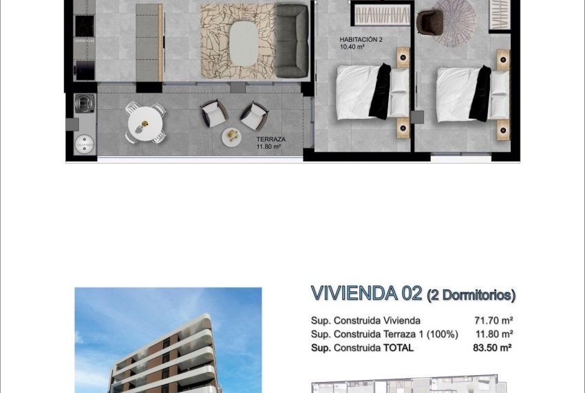 Nouvelle construction - PENTHOUSE -
SANTA POLA - pueblo