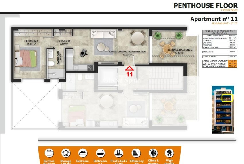 Nouvelle construction - PENTHOUSE -
TORREVIEJA - Playa del Acequión