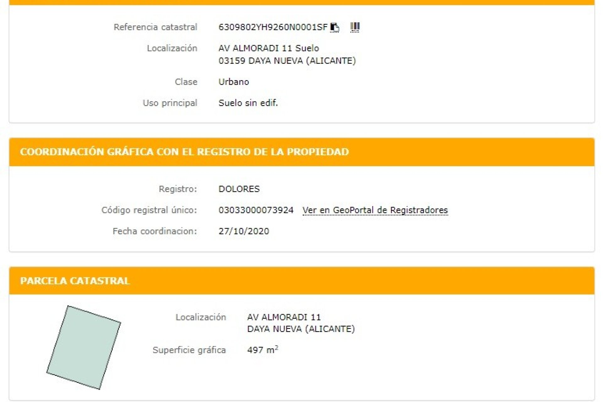 Odsprzedaż - DZIAŁKA GRUNTU -
DAYA NUEVA - Costa Blanca