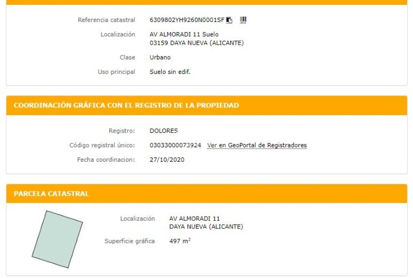 Resale - LAND -
DAYA NUEVA - Costa Blanca