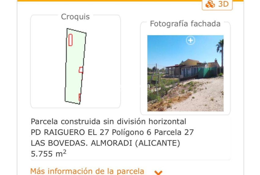Revente - PARCELLE DE TERRAIN -
ALGORFA - Inland